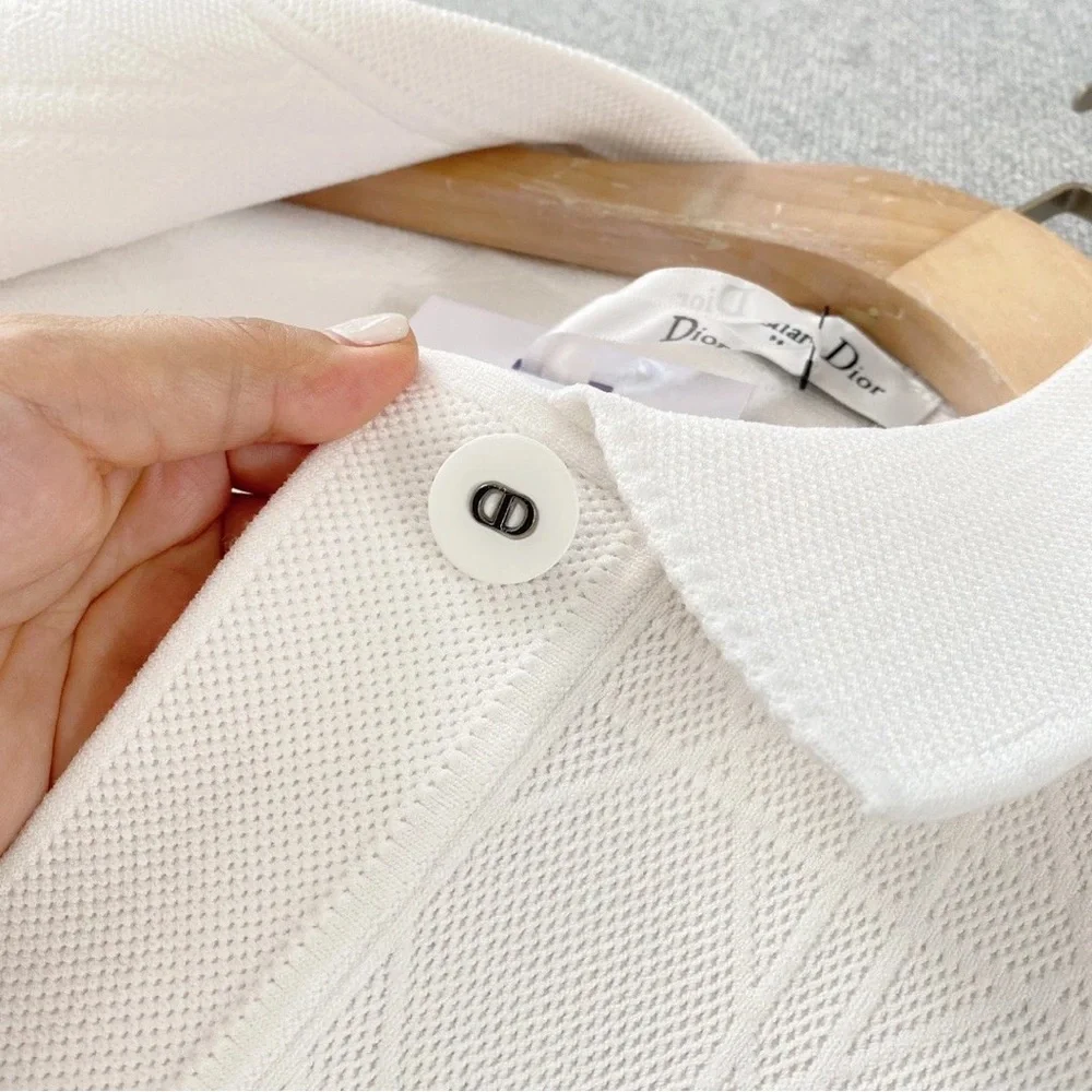 Dior Cream Button-Front Textured Jacket